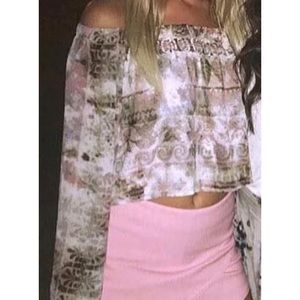 Long Sleeve off the shoulder crop top